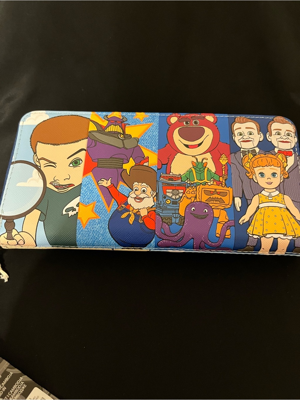 Loungefly Multi-Character Zip Around Wallet in Blue Multi